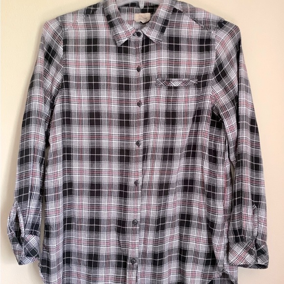 Boston Traders Tops - Boston Traders black/red/white Plaid button up Shirt large